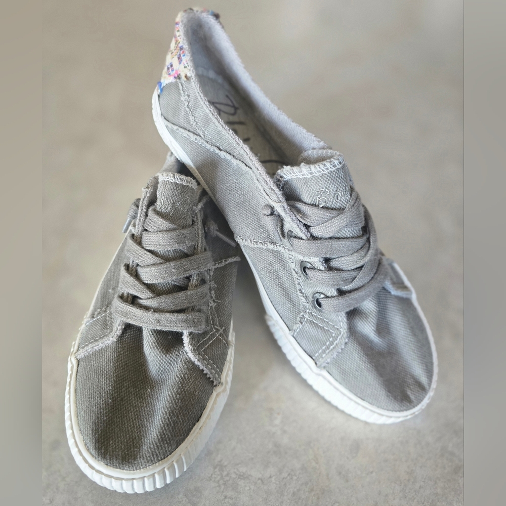 Blowfish Grey Canvas Slip On Sneaker Size 7